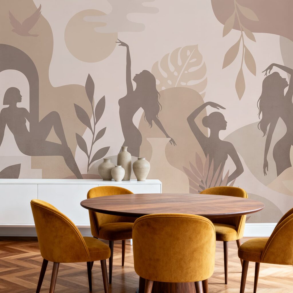 Vrouwen in bewegende silhouetten — interieur 3
