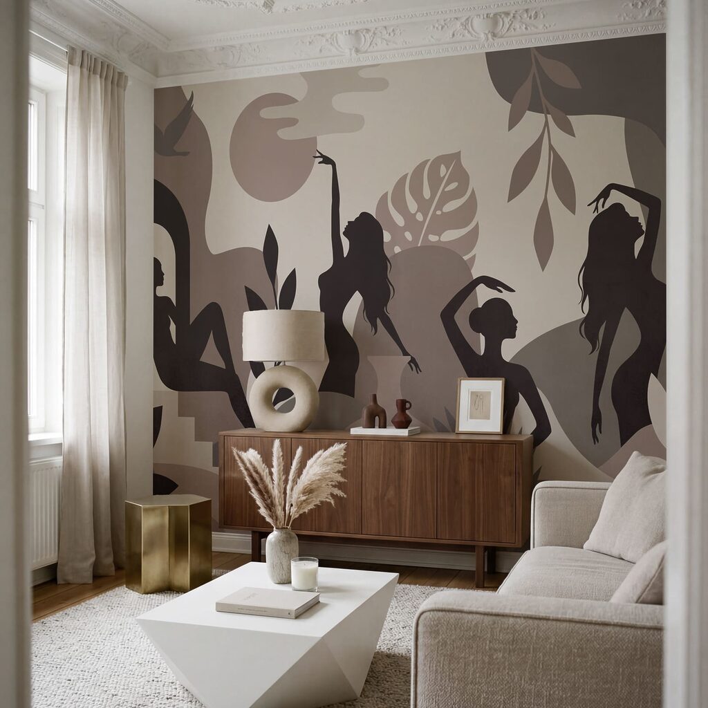 Vrouwen in bewegende silhouetten — interieur 1