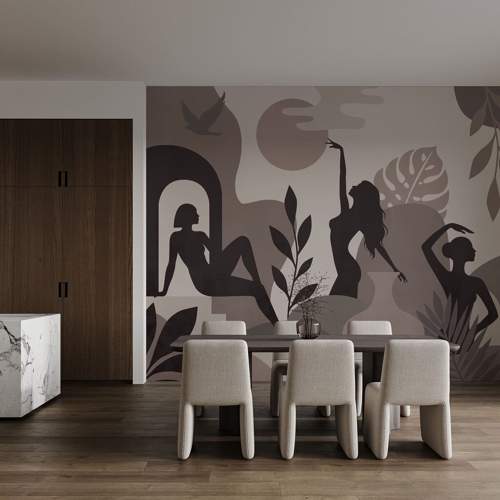 Vrouwen in bewegende silhouetten — interieur 3