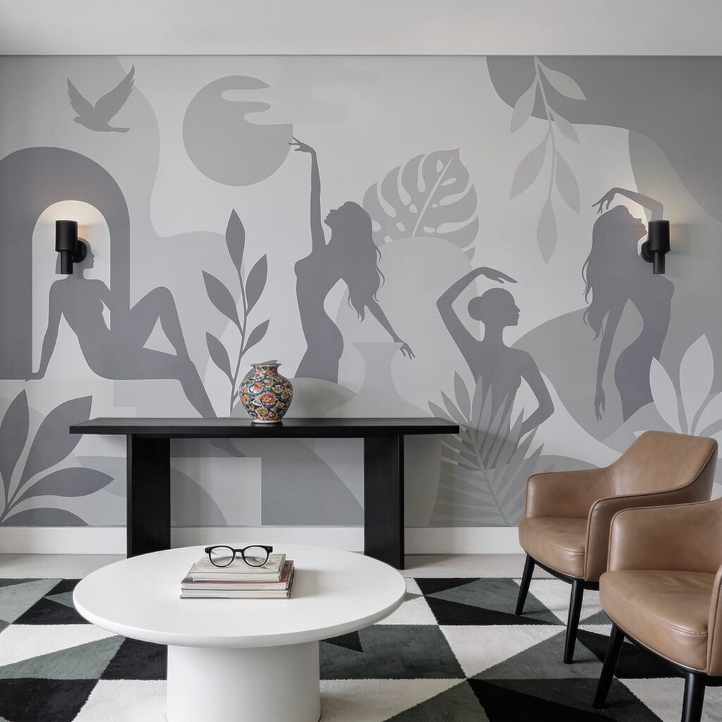 Vrouwen in bewegende silhouetten — interieur 2