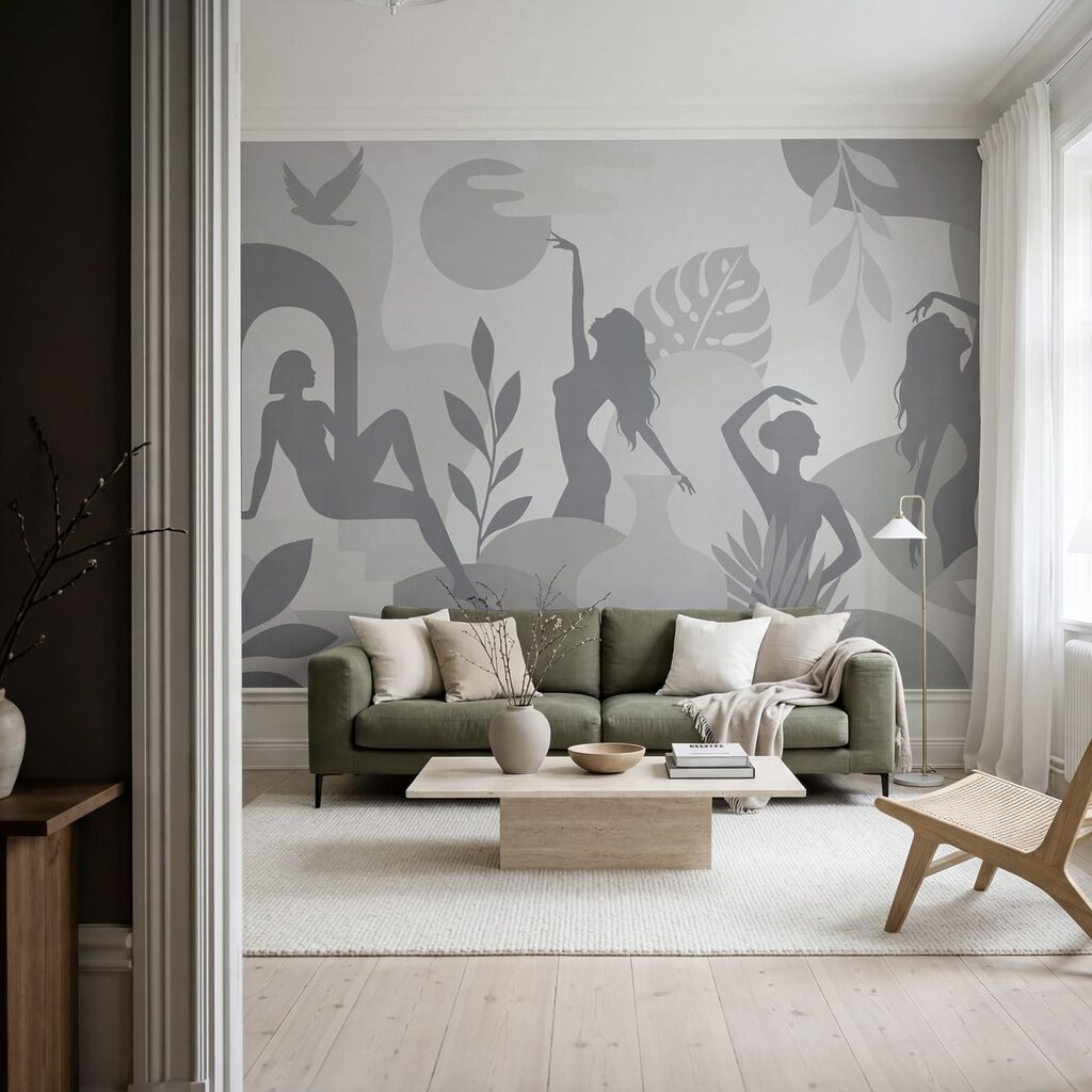 Vrouwen in bewegende silhouetten — interieur 3