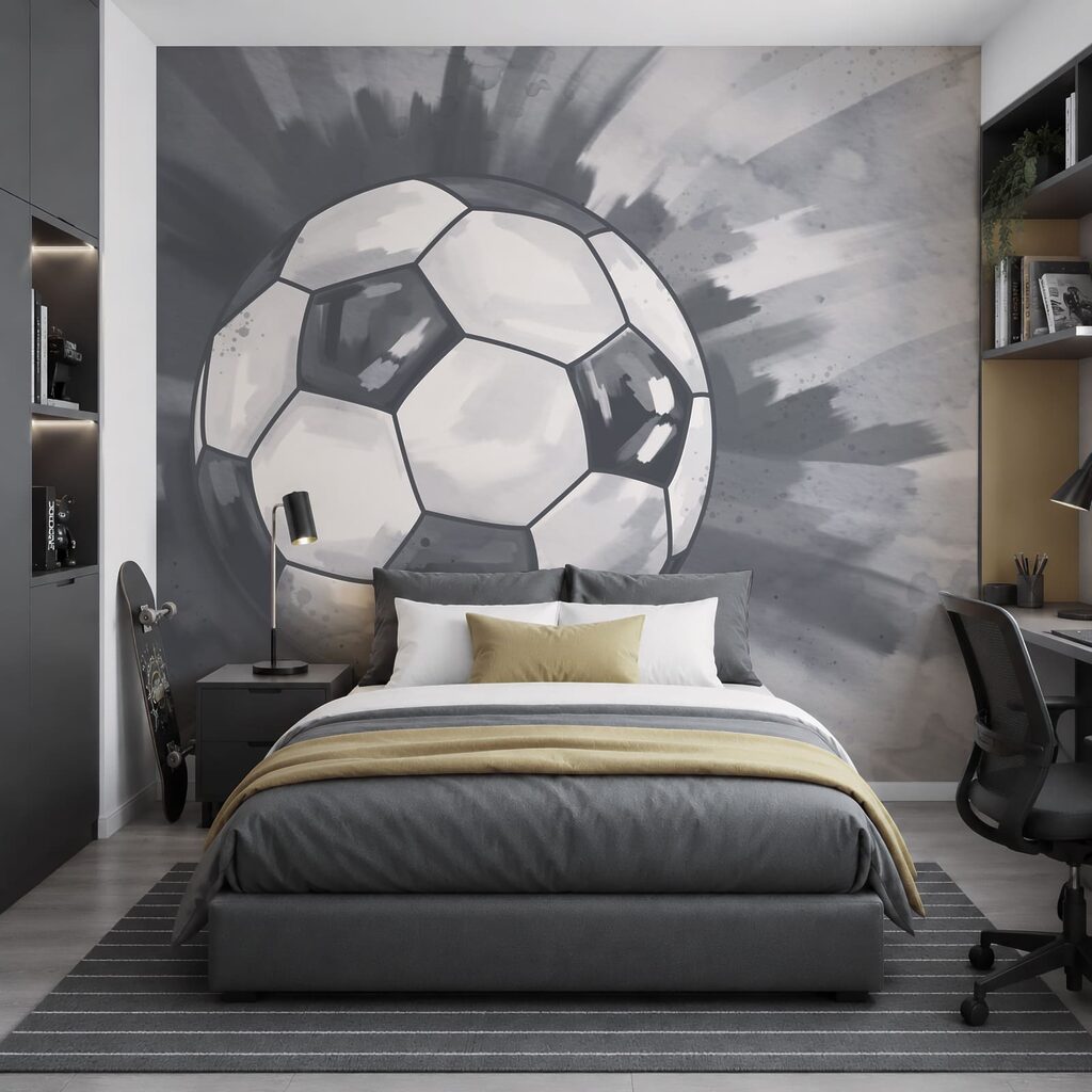 Voetbal door uitwaaierende verf — interieur 2