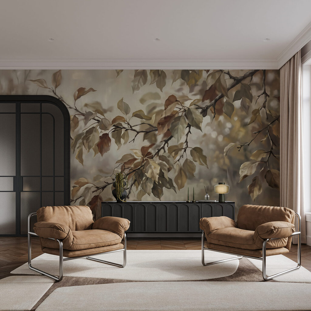 Bladtakjes in geschilderd tegenlicht — interieur 2