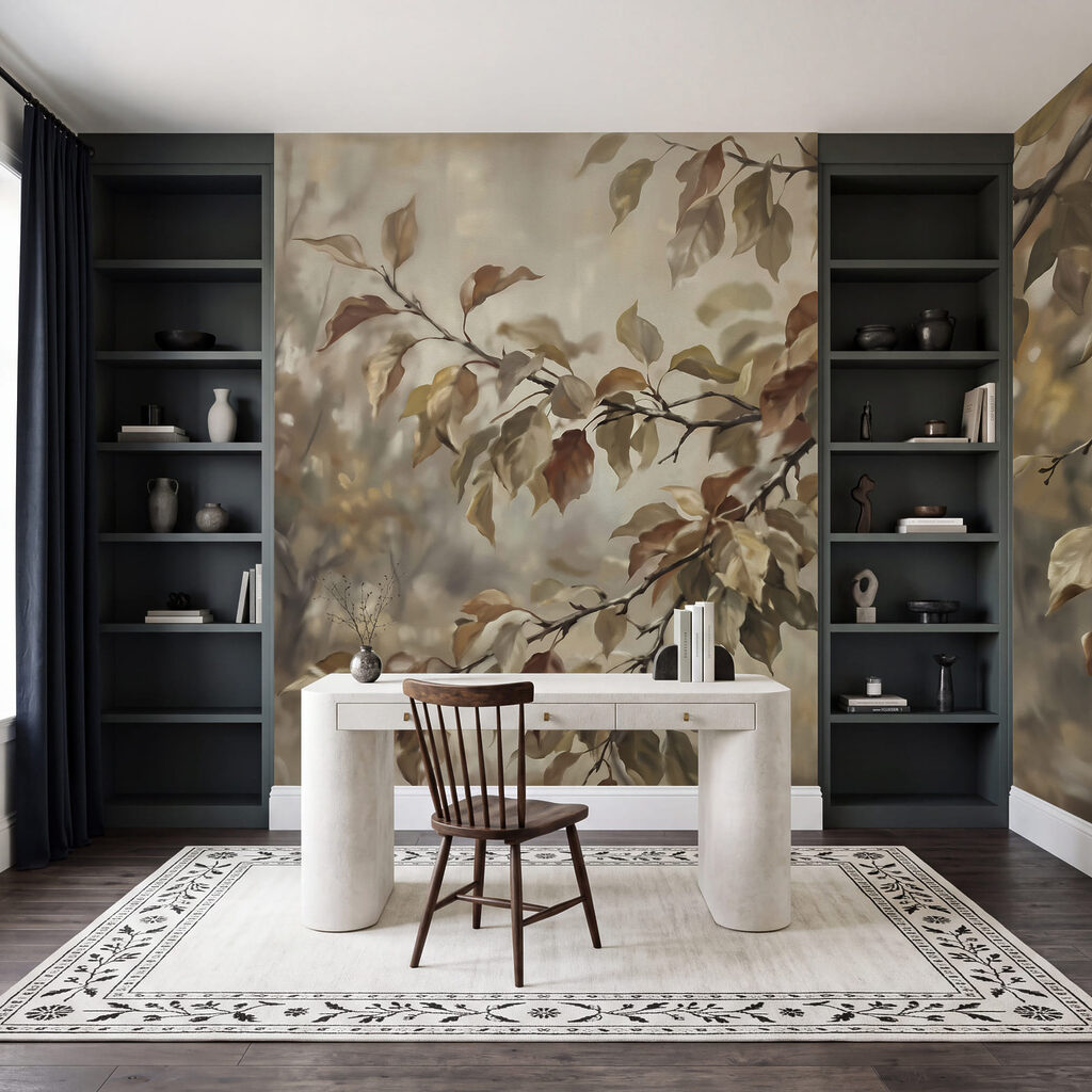 Bladtakjes in geschilderd tegenlicht — interieur 3