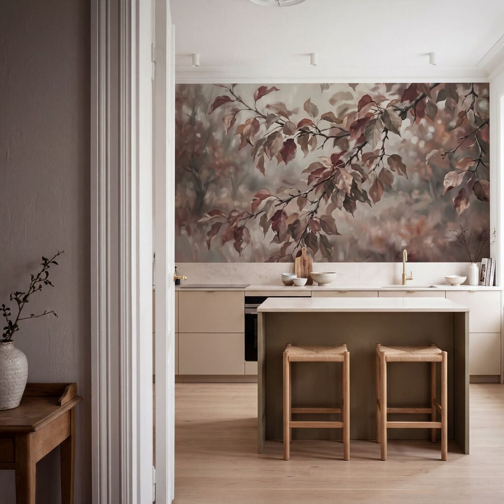 Bladtakjes in geschilderd tegenlicht — interieur 3