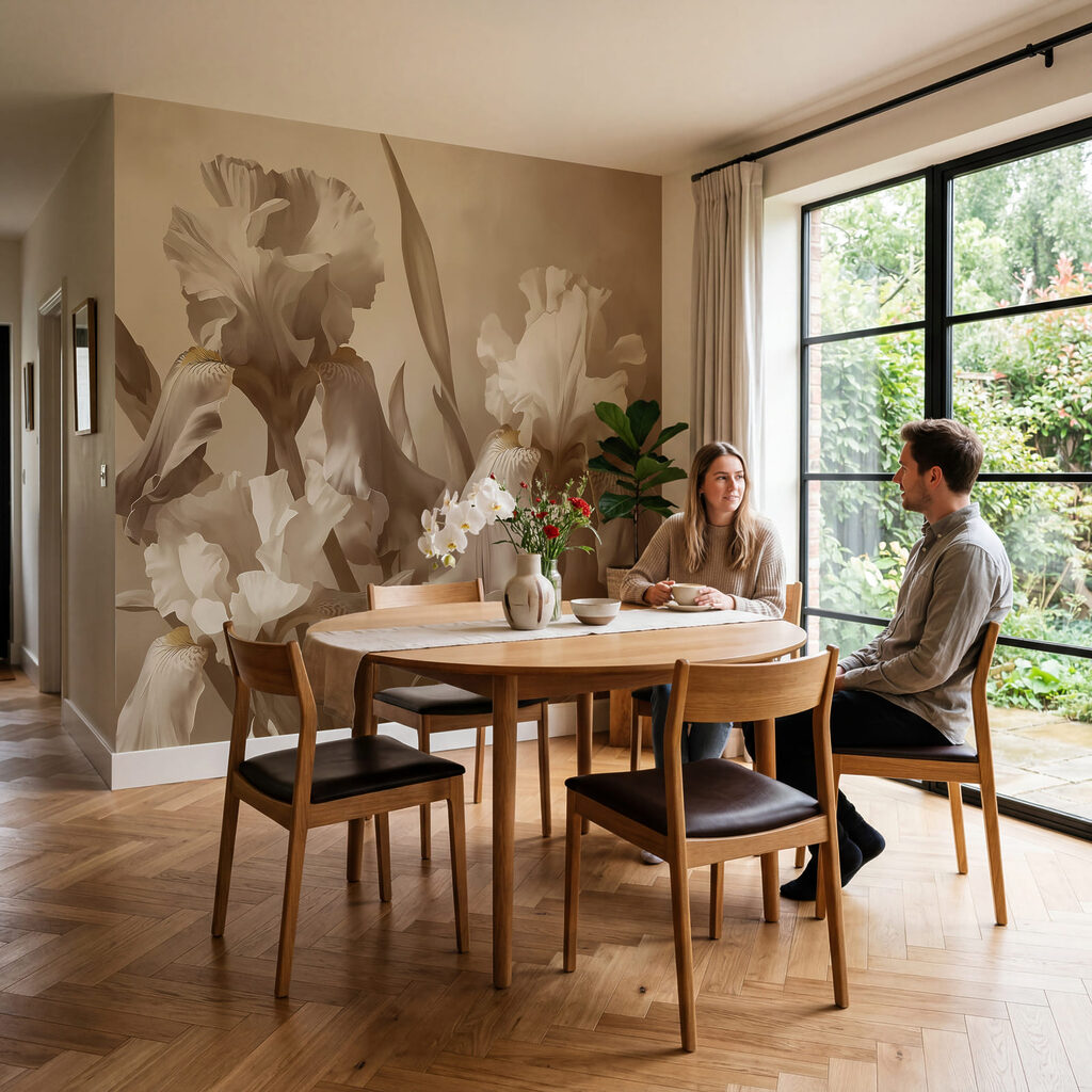 Irissen in klassieke penseellagen — interieur 3