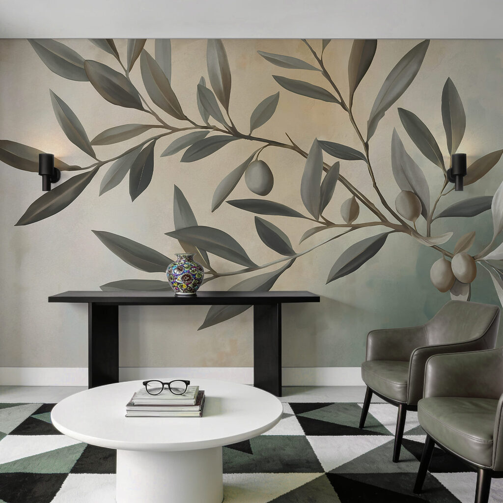 Olijftak in zachte kleuren — interieur 2