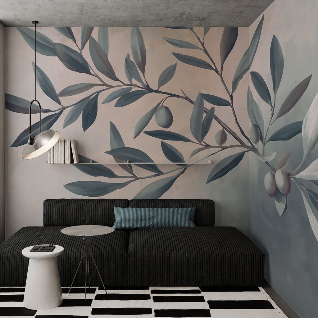 Olijftak in zachte kleuren — interieur 2