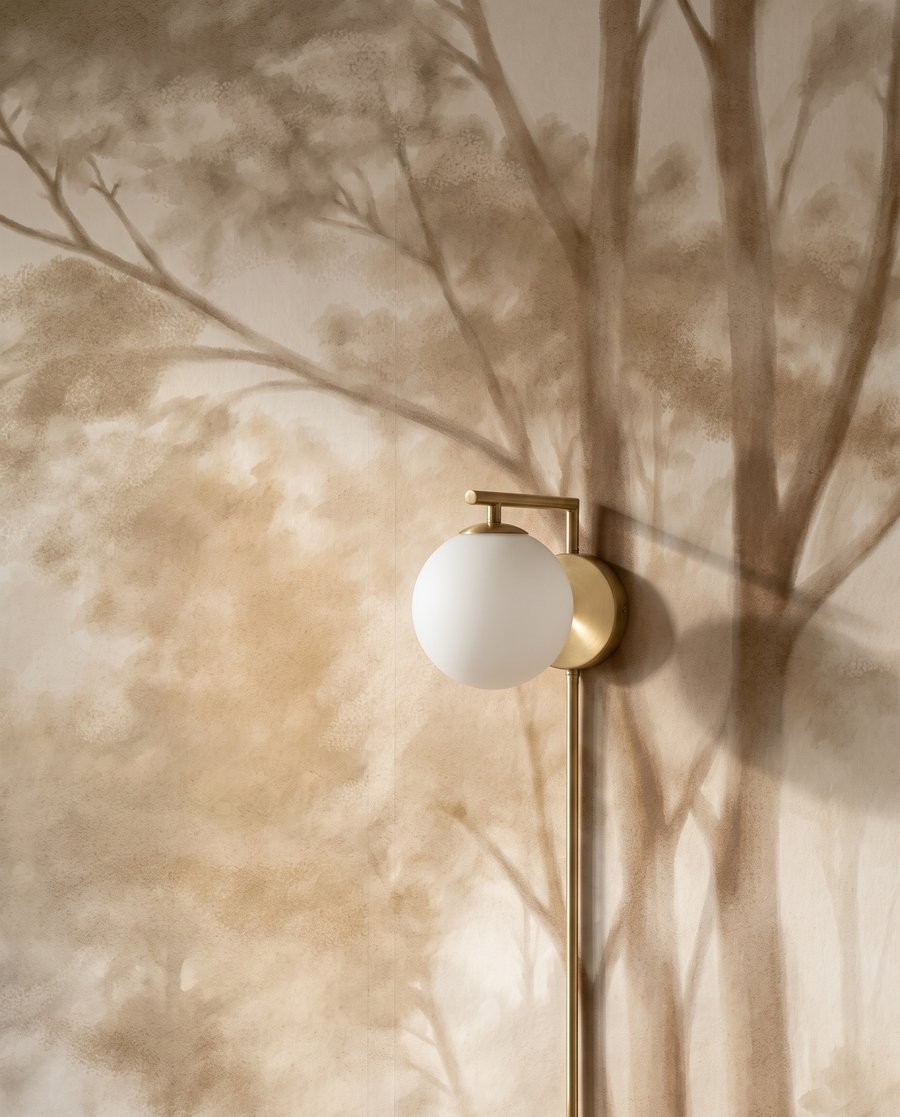 Licht tussen bleke bomen — detail
