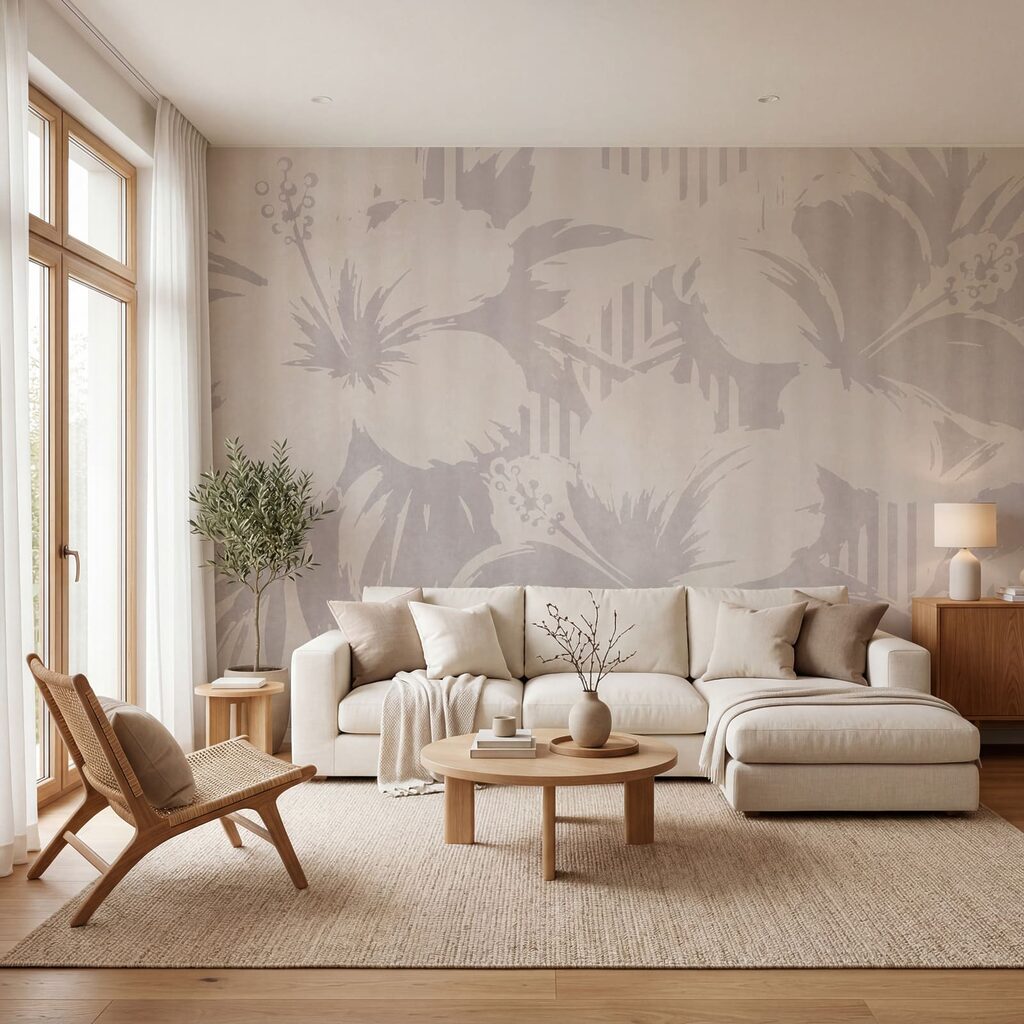 Bloemschimmen langs verticale strepen — interieur 2