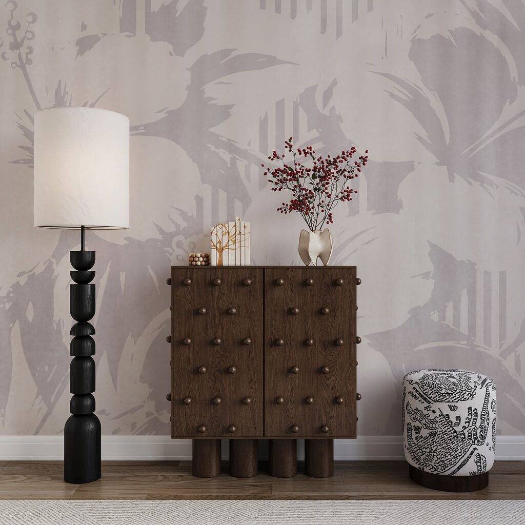 Bloemschimmen langs verticale strepen — interieur 3