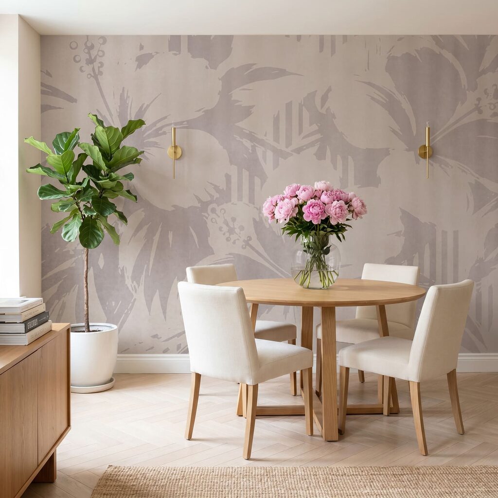 Bloemschimmen langs verticale strepen — interieur 4