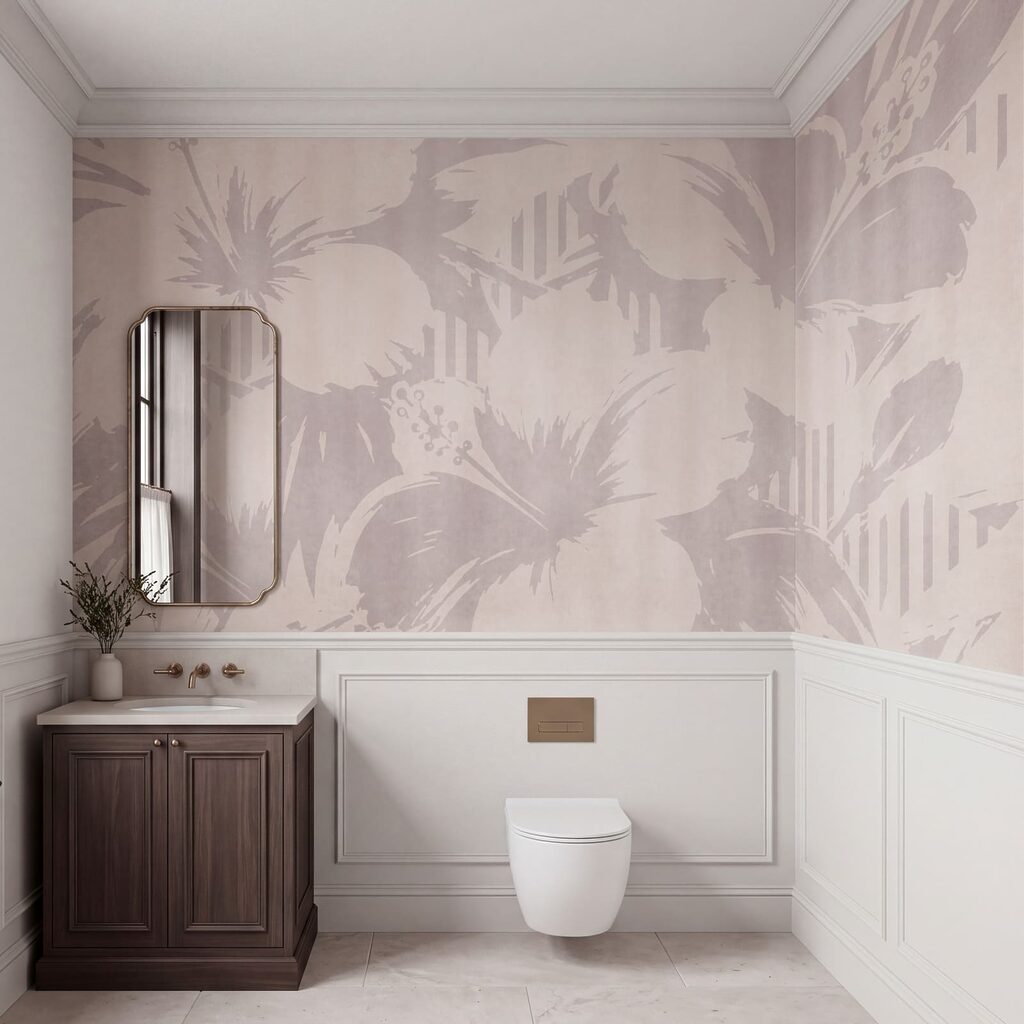 Bloemschimmen langs verticale strepen — interieur 5