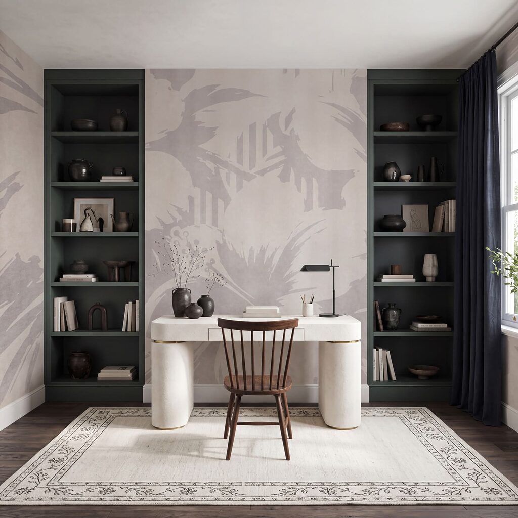 Bloemschimmen langs verticale strepen — interieur 6