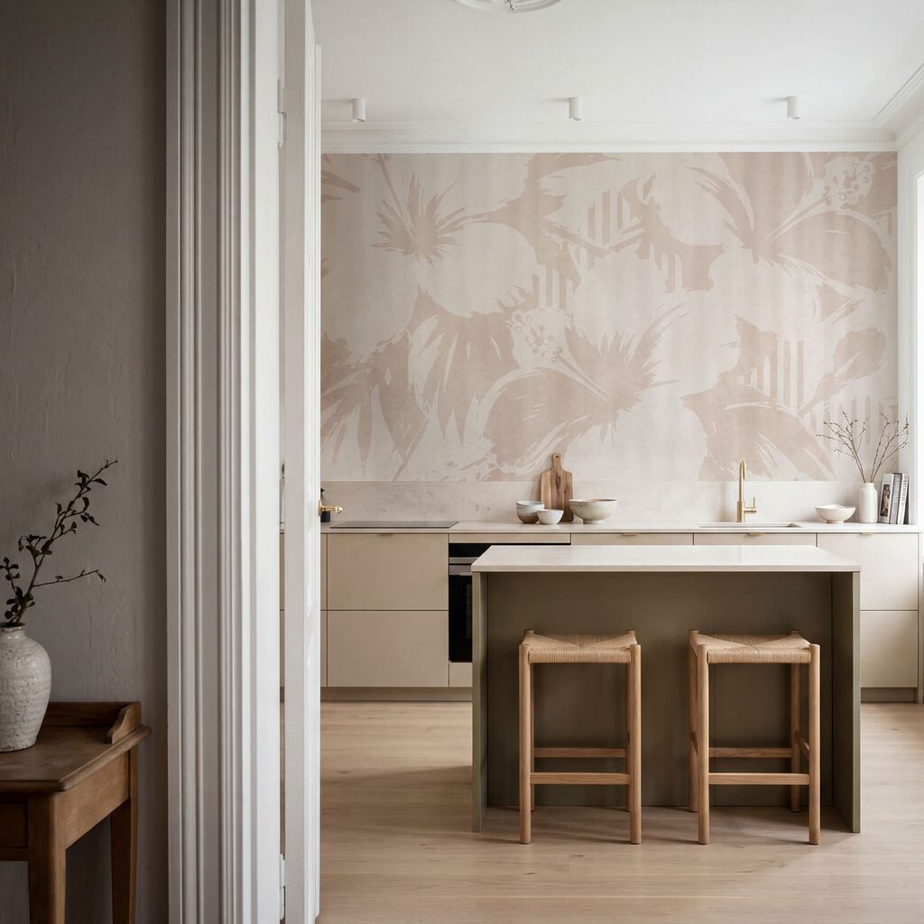 Bloemschimmen langs verticale strepen — interieur 4
