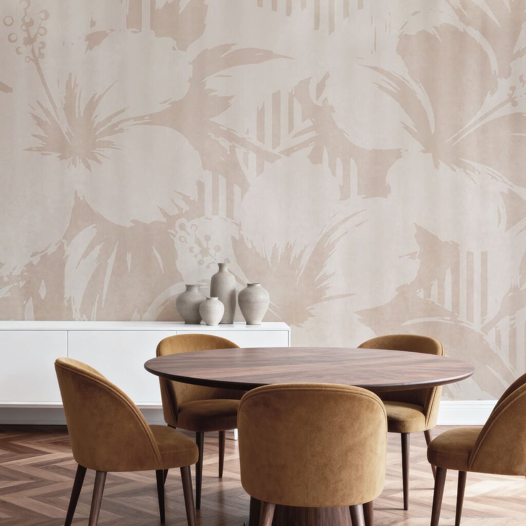 Bloemschimmen langs verticale strepen — interieur 1