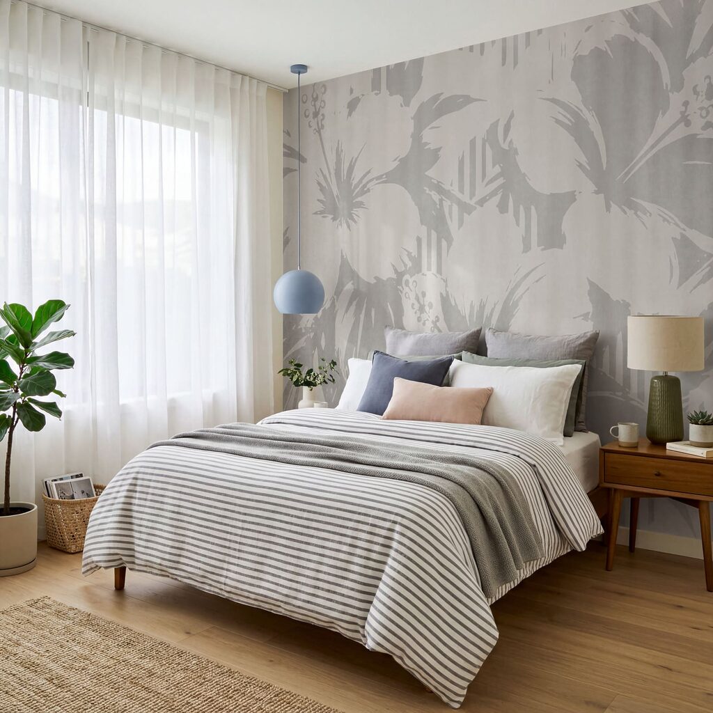 Bloemschimmen langs verticale strepen — interieur 2