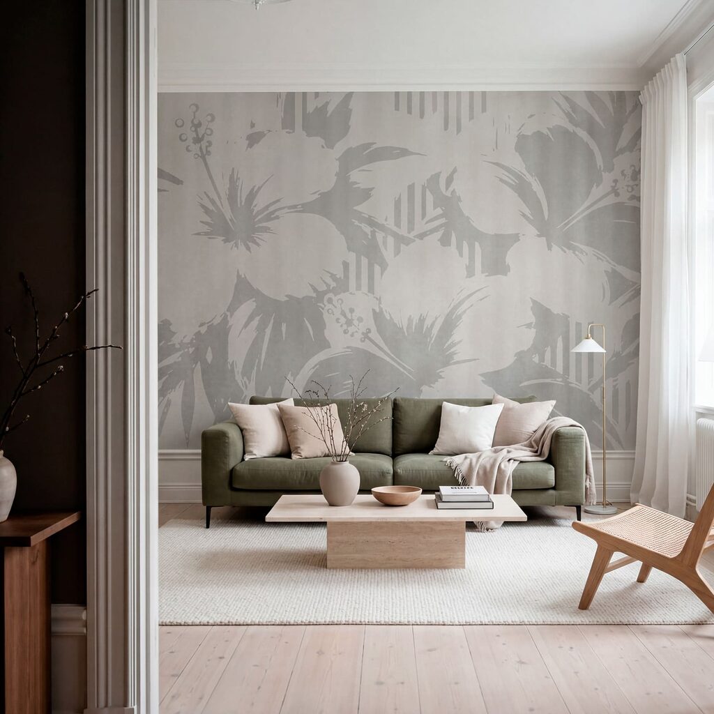 Bloemschimmen langs verticale strepen — interieur 3