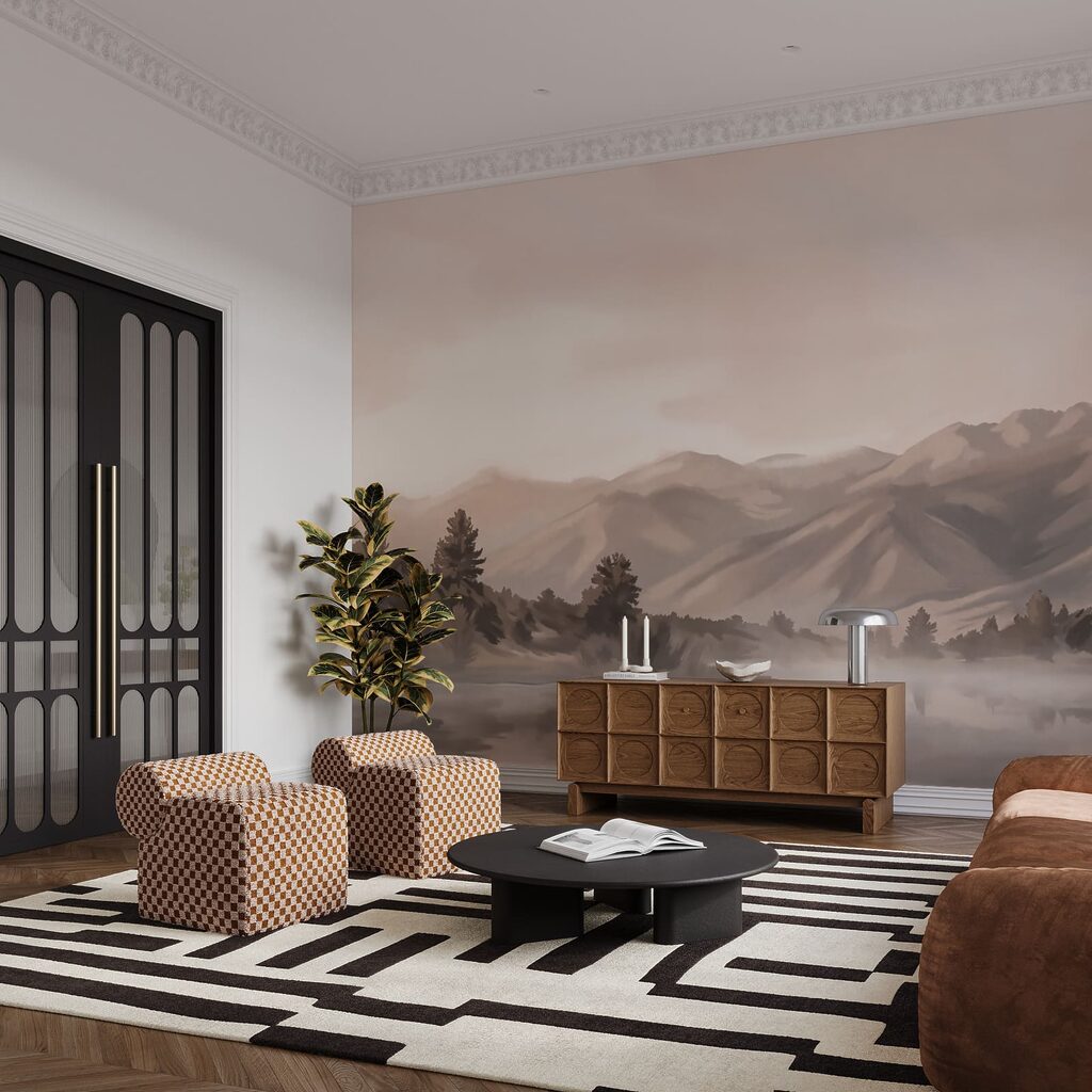 Bergen weerspiegeld in ochtendwater — interieur 3