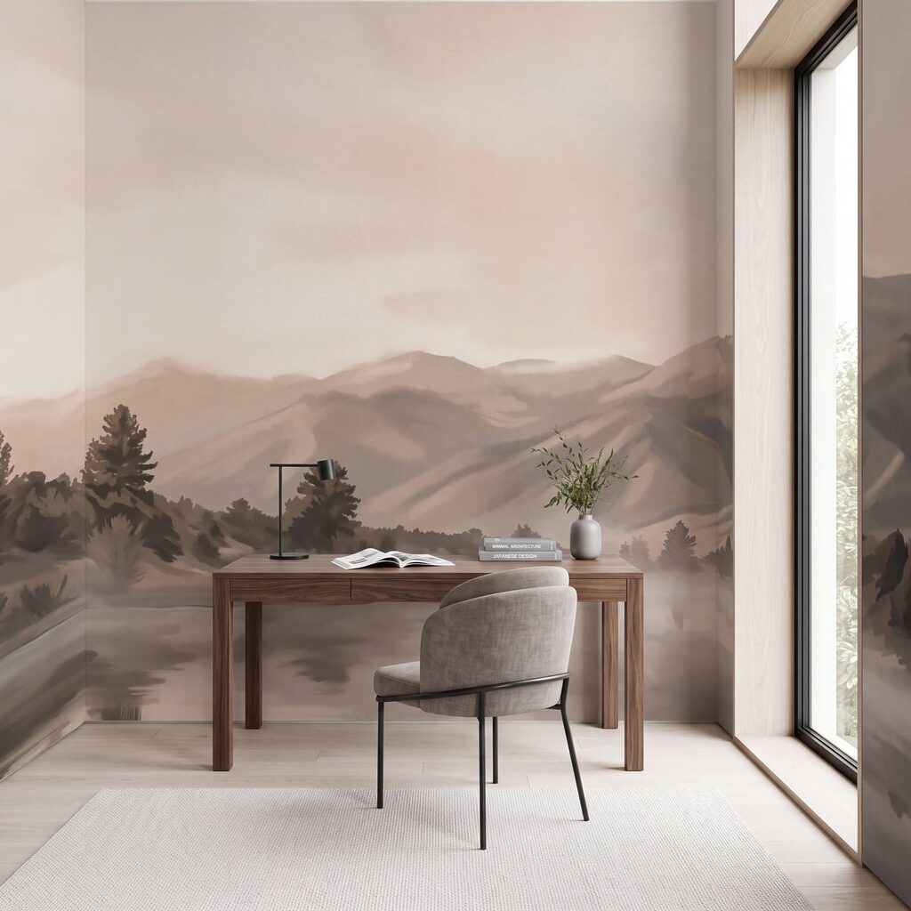 Bergen weerspiegeld in ochtendwater — interieur 1