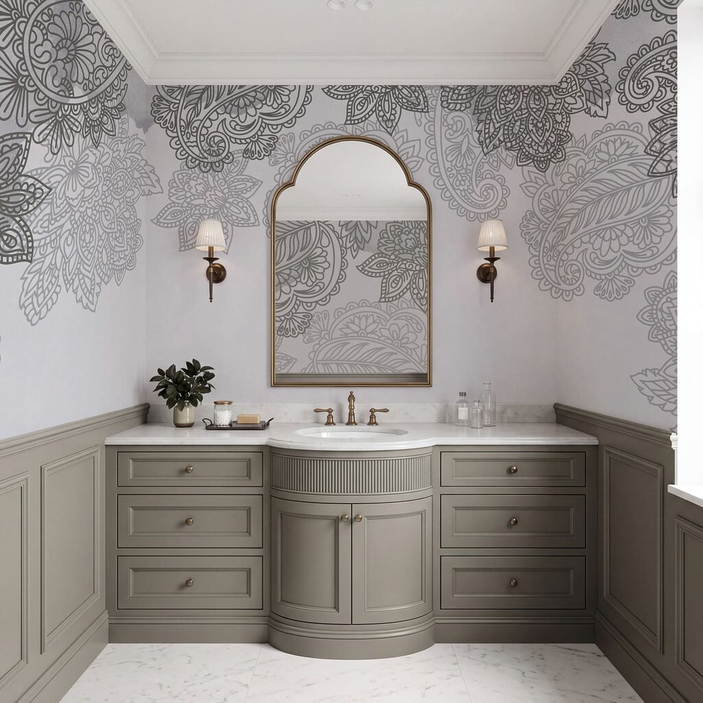 Paisleymotieven langs de bovenrand — interieur 6