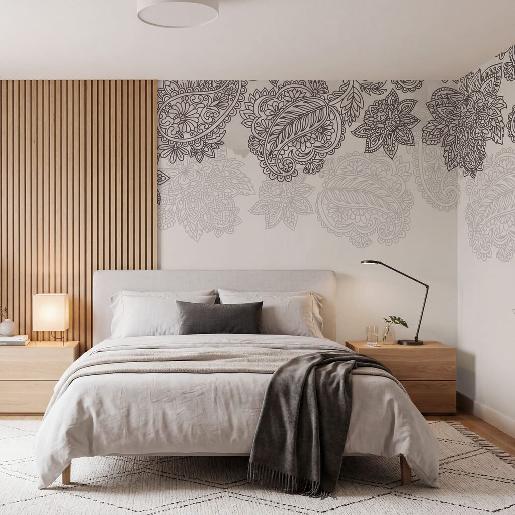 Paisleymotieven langs de bovenrand — interieur 2