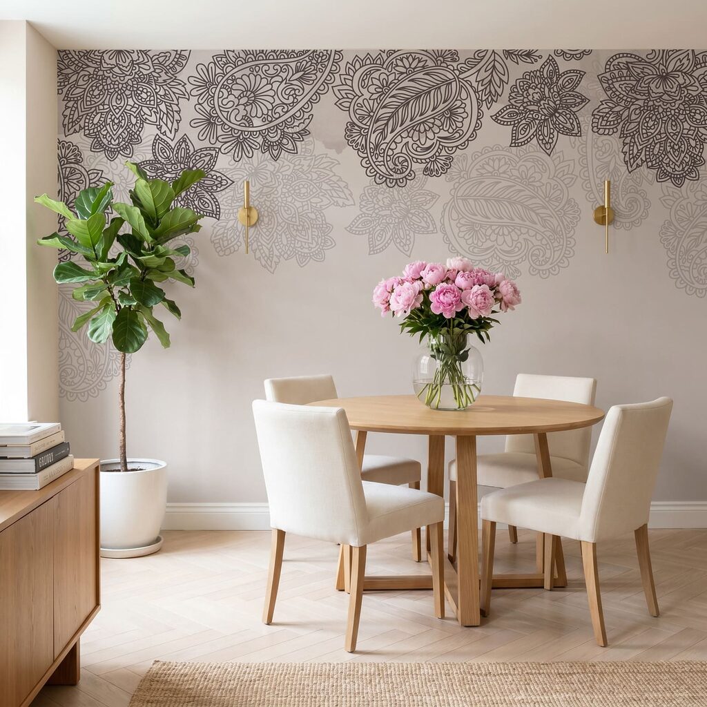 Paisleymotieven langs de bovenrand — interieur 4