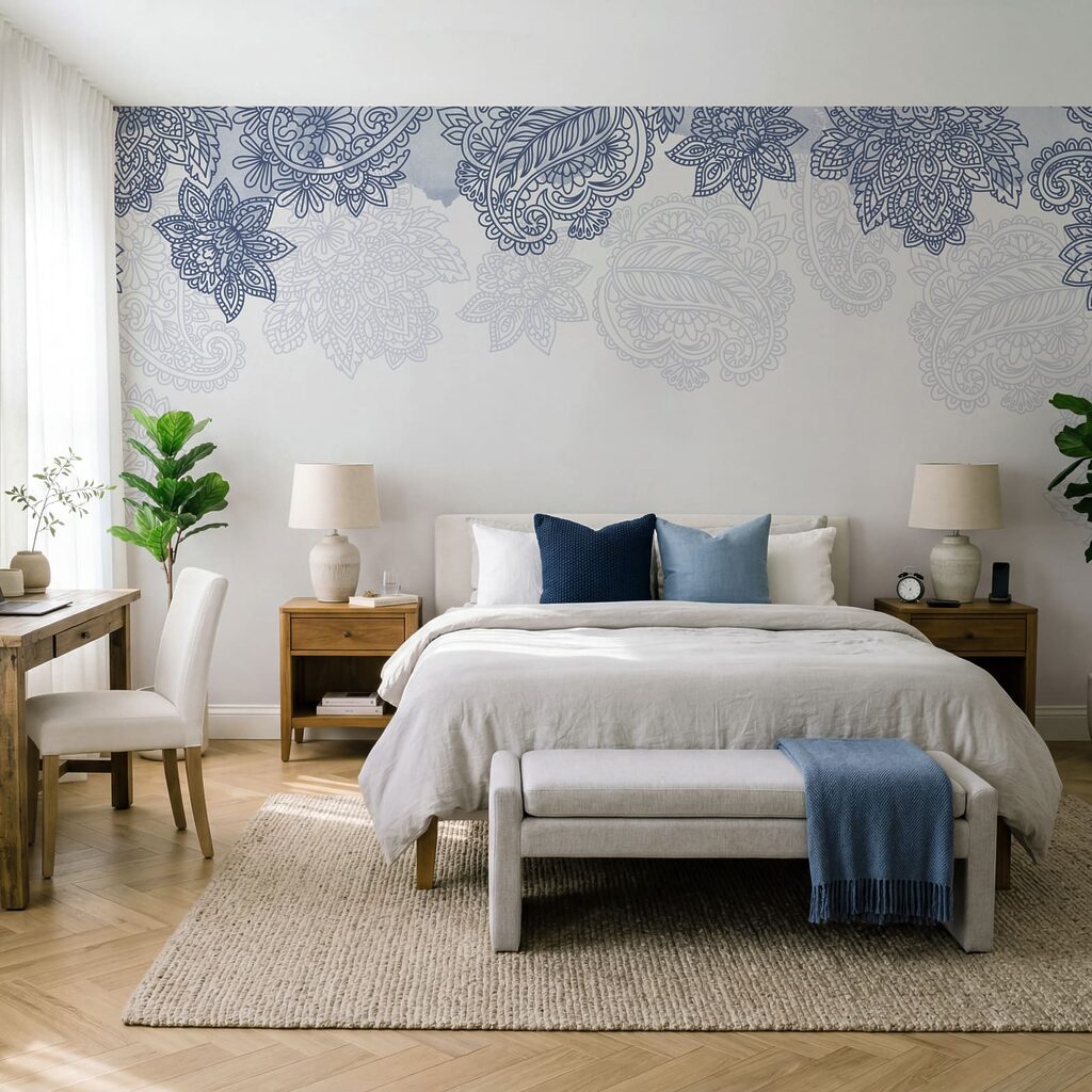 Paisleymotieven langs de bovenrand — interieur 2