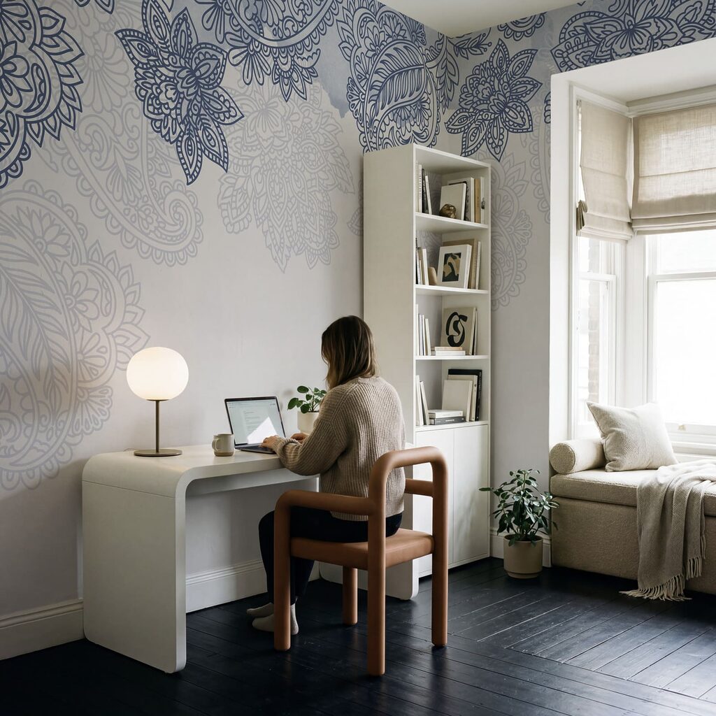 Paisleymotieven langs de bovenrand — interieur 4