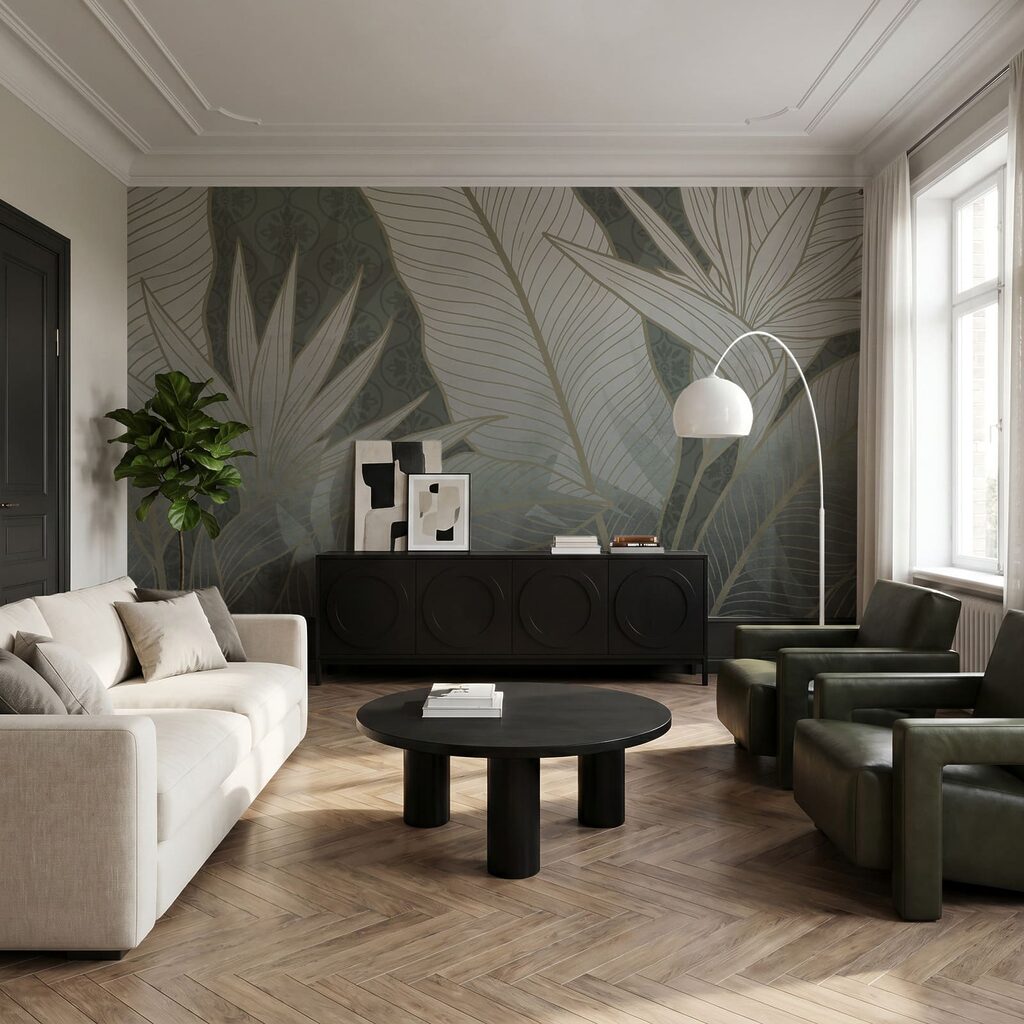 Tropische bladeren met lijnnerven — interieur 2