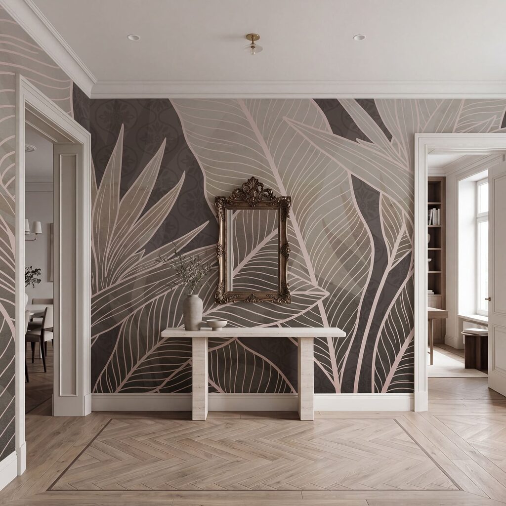 Tropische bladeren met lijnnerven — interieur 1