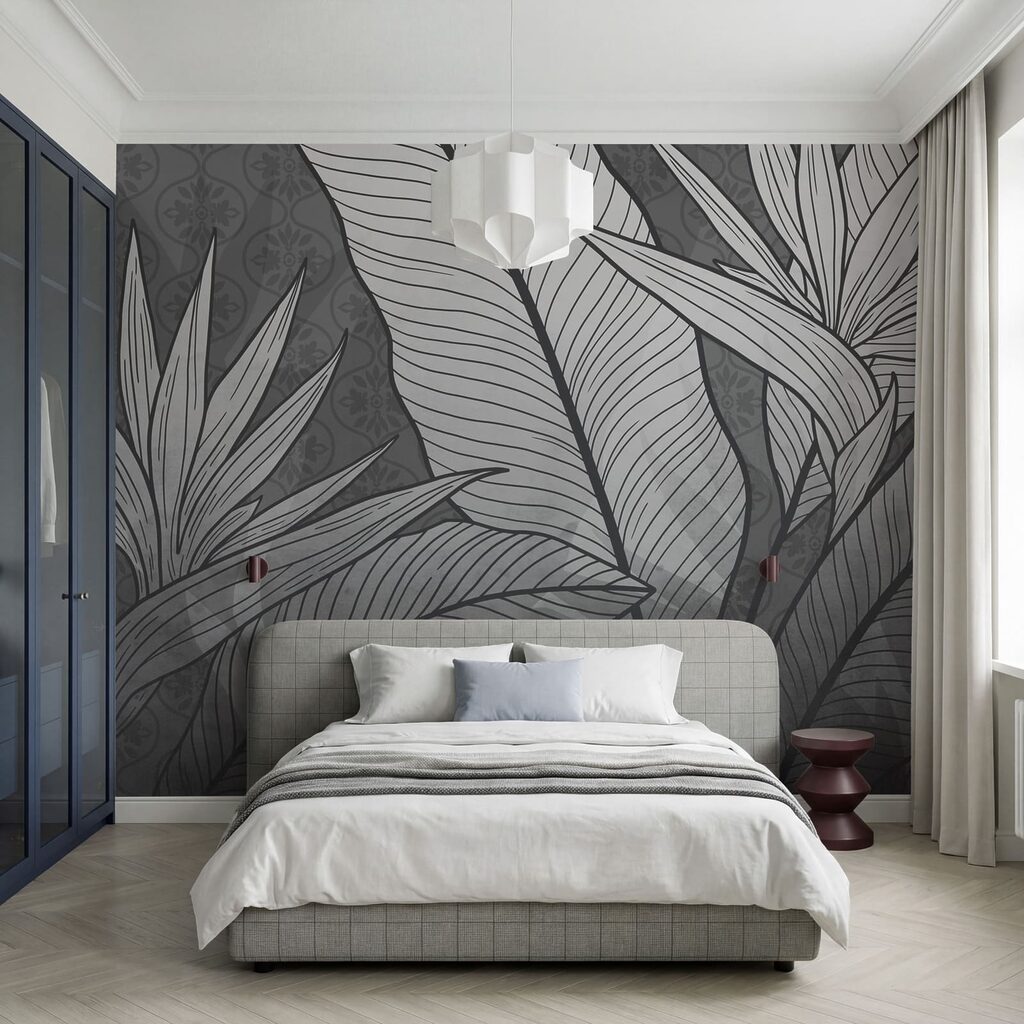 Tropische bladeren met lijnnerven — interieur 1