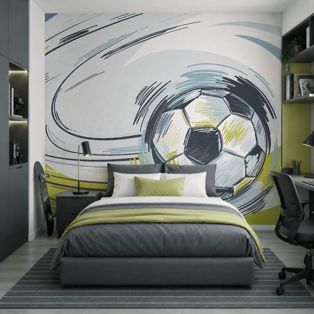 Voetbal langs een inktboog — interieur 1