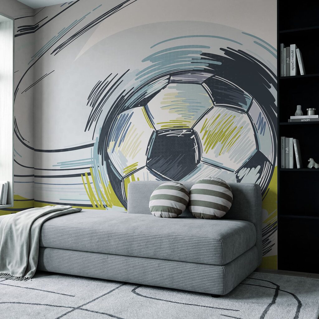 Voetbal langs een inktboog — interieur 2