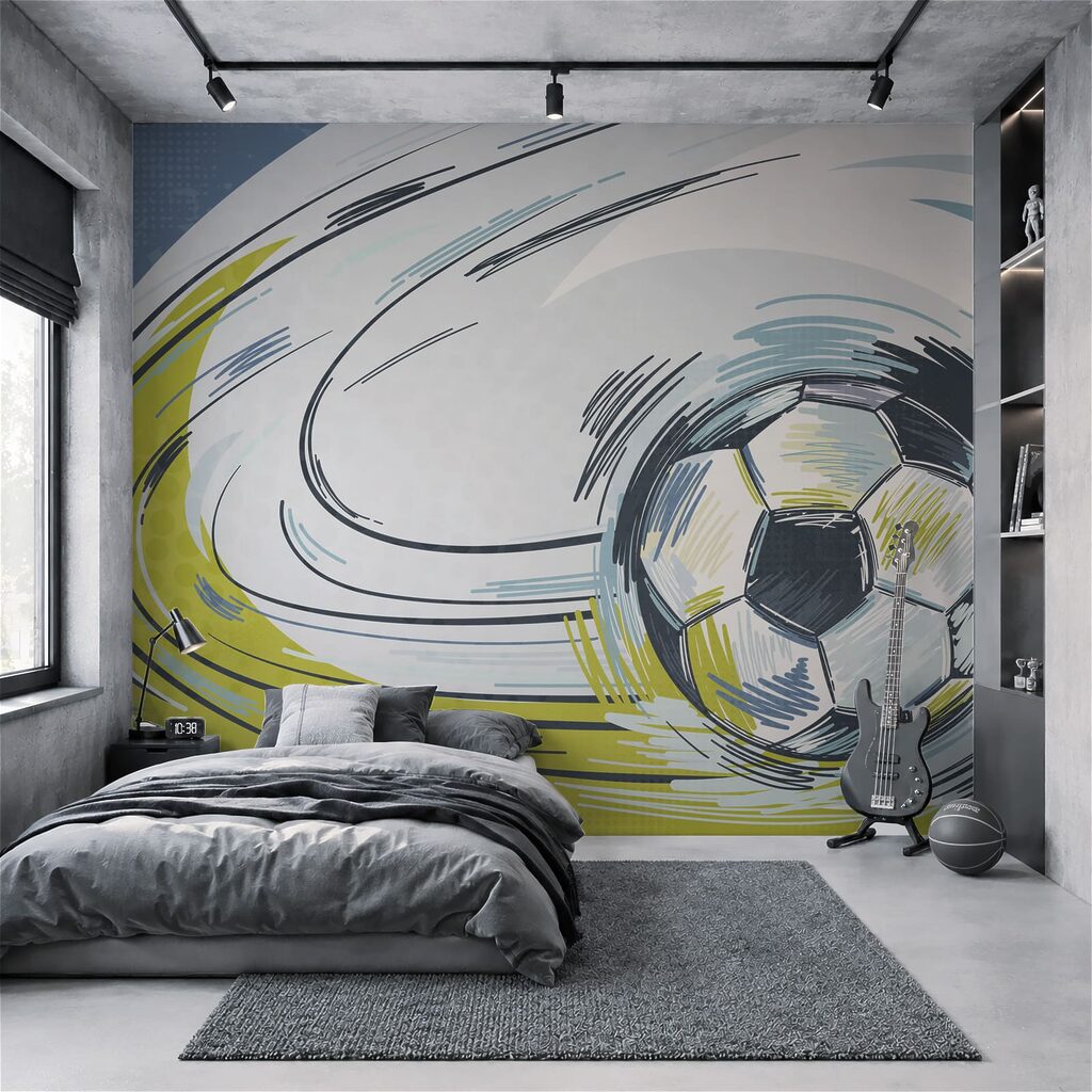 Voetbal langs een inktboog — interieur 3