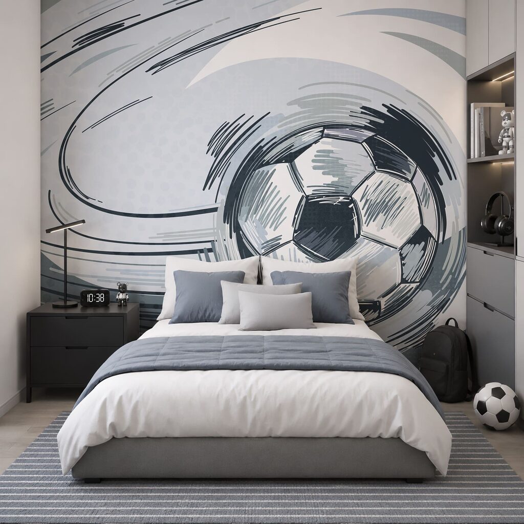 Voetbal in een tornado in een interieur