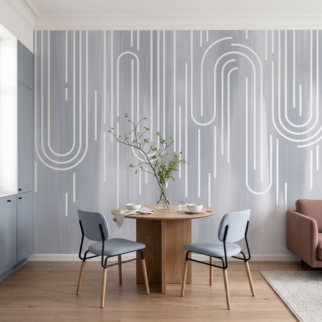 Witte lijnen op een grijze achtergrond — interieur 3