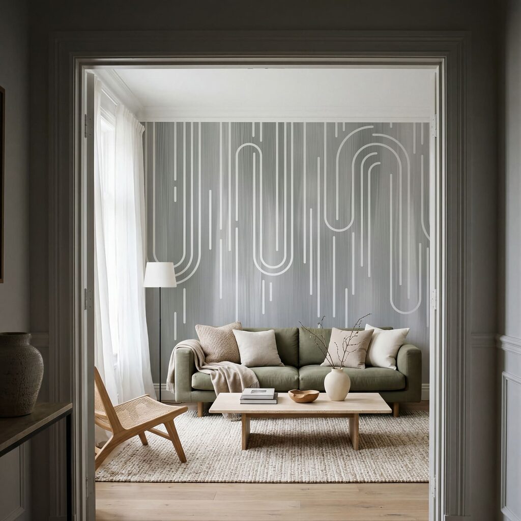 Witte lijnen op een grijze achtergrond — interieur 2