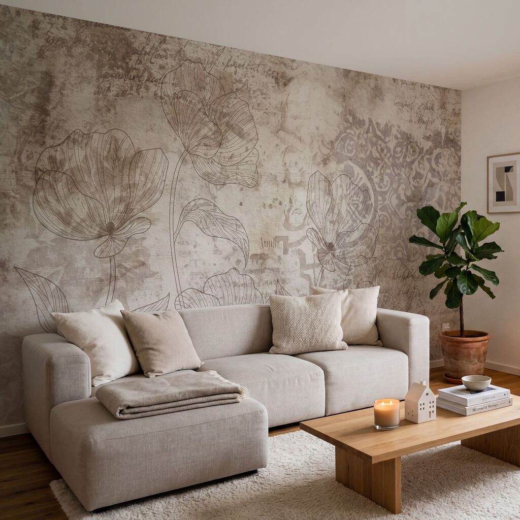 Bloemlijnen tussen oude ornamenten — interieur 2