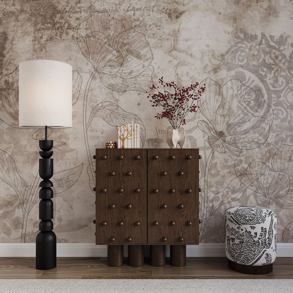 Bloemlijnen tussen oude ornamenten — interieur 3