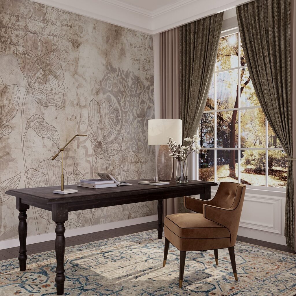 Bloemlijnen tussen oude ornamenten — interieur 5