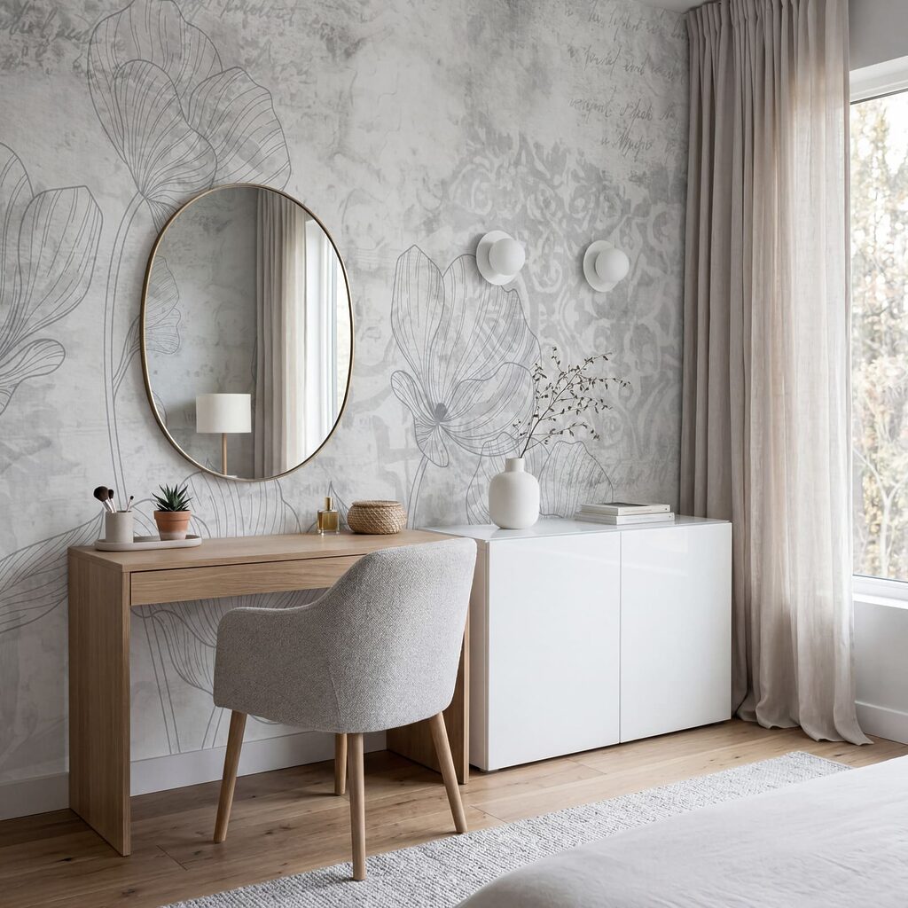 Bloemlijnen tussen oude ornamenten — interieur 3
