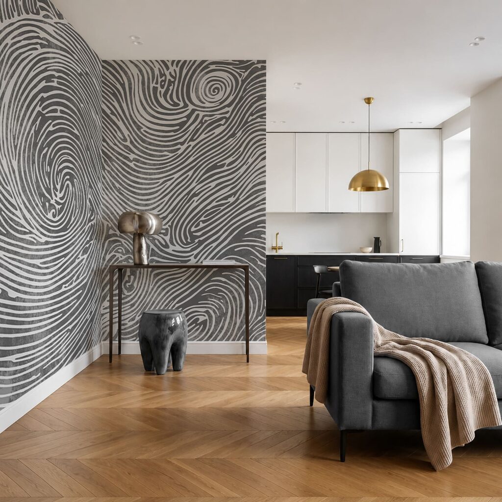 Spiralen in golvende lijnen — interieur 1