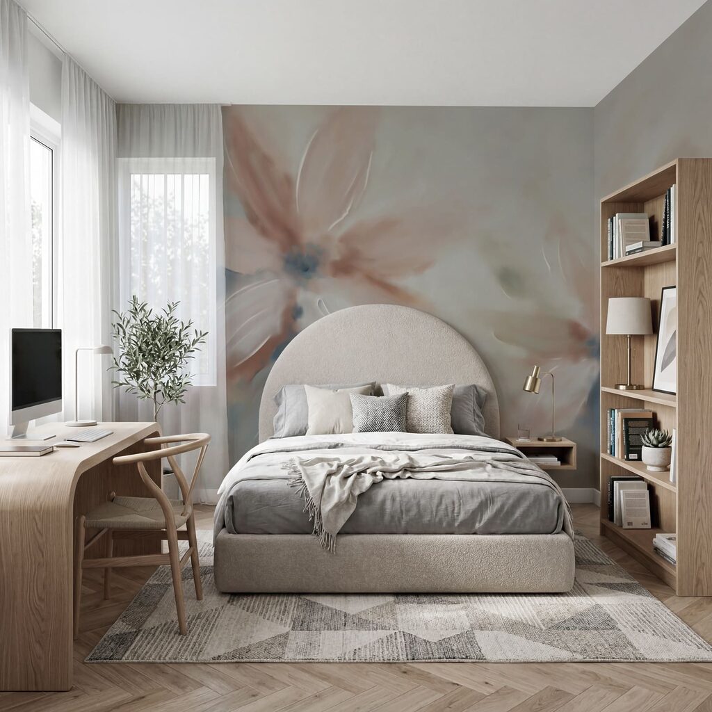 Bloemen als zachte verfwaaiers — interieur 2