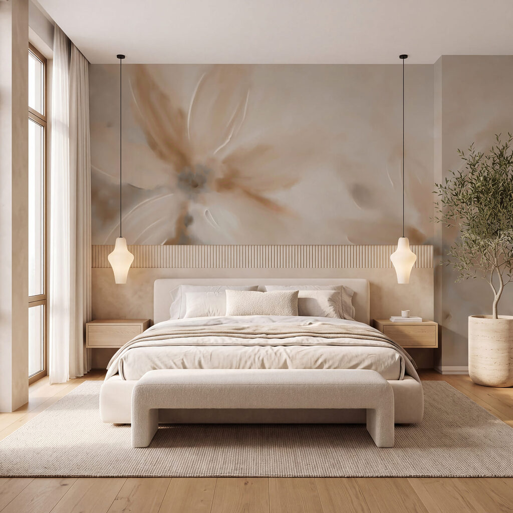 Zachte bloemen in subtiele tinten — interieur 1