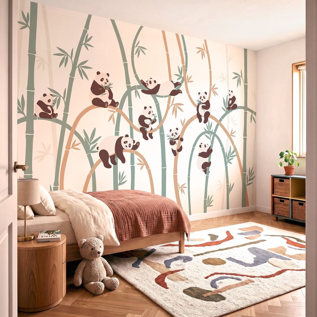Panda's klauteren tussen bamboe — interieur 2