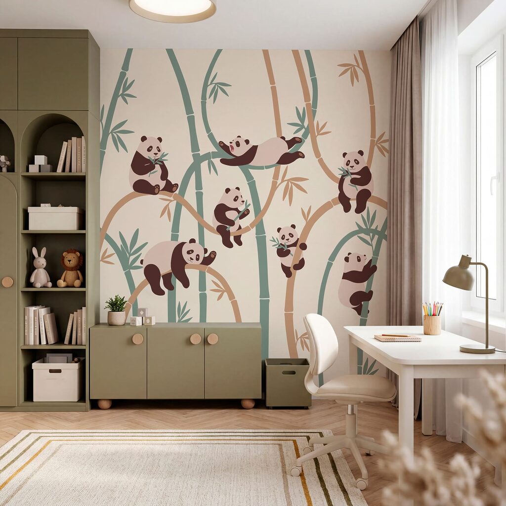 Panda's klauteren tussen bamboe — interieur 3
