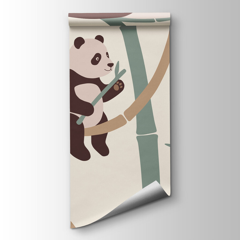 Panda's klauteren tussen bamboe — productweergave