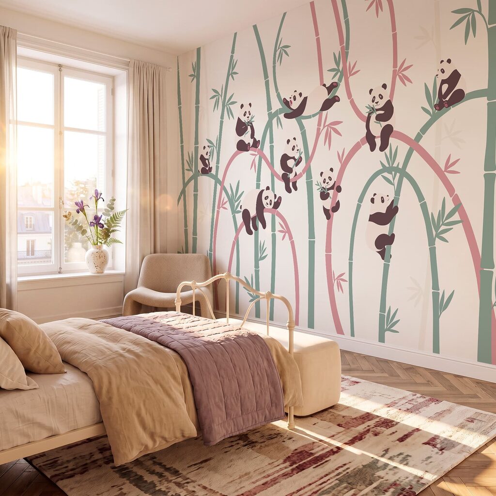 Panda's klauteren tussen bamboe — interieur 1