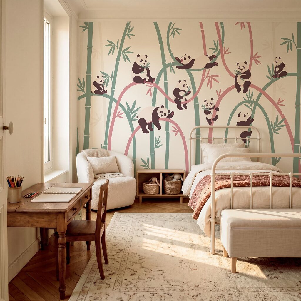 Panda's klauteren tussen bamboe — interieur 3